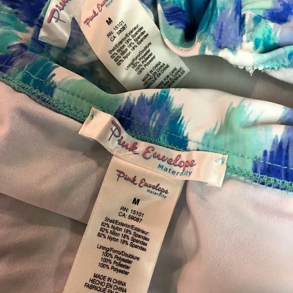 Pink Envelope maternity tankini, EUC